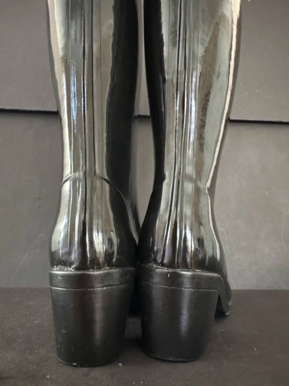 Kate Spade Romi Black Rubber Heeled Rain Boots